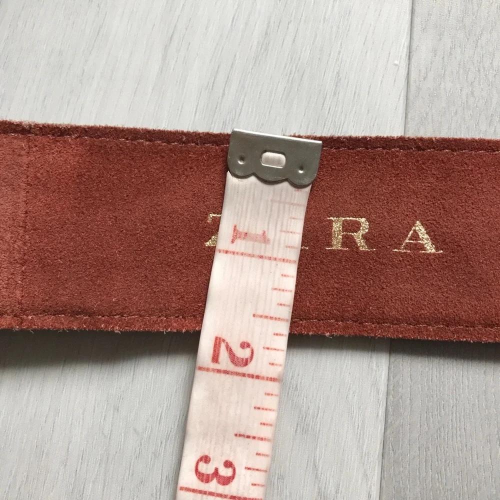 ZARA BROWN BELT SUEDE LEATHER WIDE CASUAL WOMENS 90